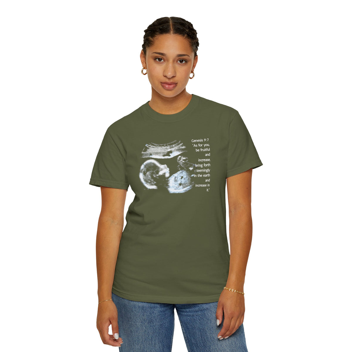 Pregnancy Support Tee - Ultrasound Bible Verse