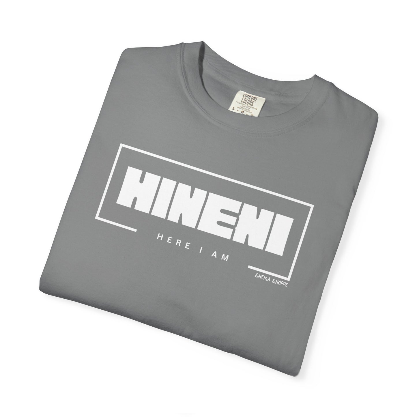 Hineni Hebrew Unisex T-Shirt - Here I am Comfort Color Cotton Shirt
