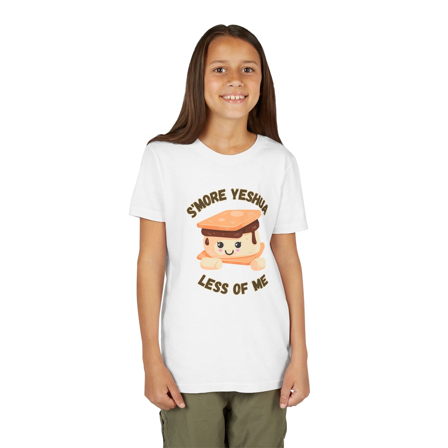 Youth T-Shirt - More Yeshua, Less of Me Shirt Cute S'mores for Sukkot