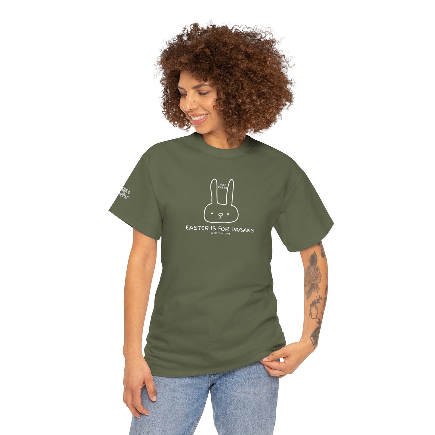 Silly Rabbit, Easter Is for Pagans Cotton T-Shirt — Ezekiel 8 Biblical Truth Tee