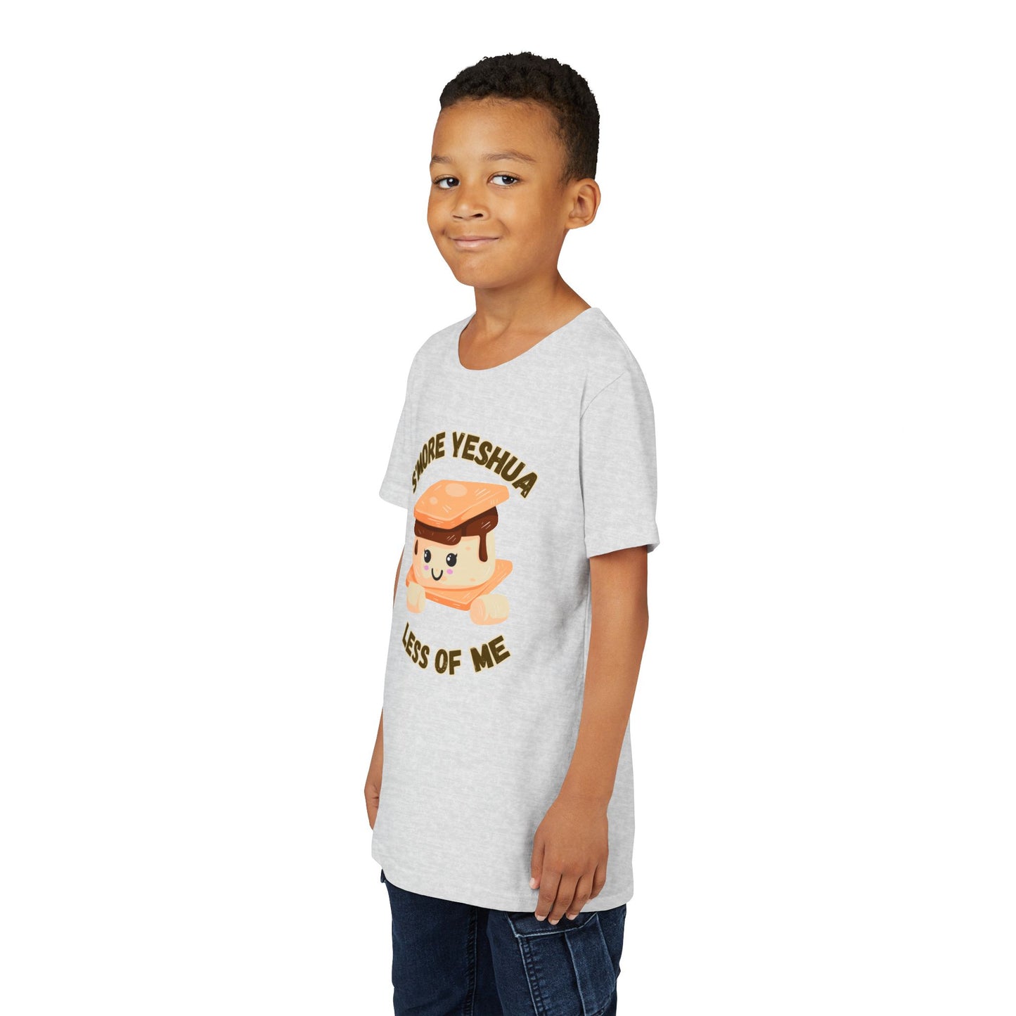 Youth T-Shirt - More Yeshua, Less of Me Shirt Cute S'mores for Sukkot