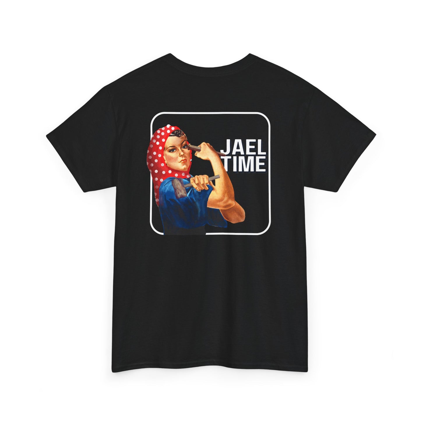 'Jael Time' Humorous Bible Story T-Shirt with Tent Peg and Hammer Design Cotton Tee