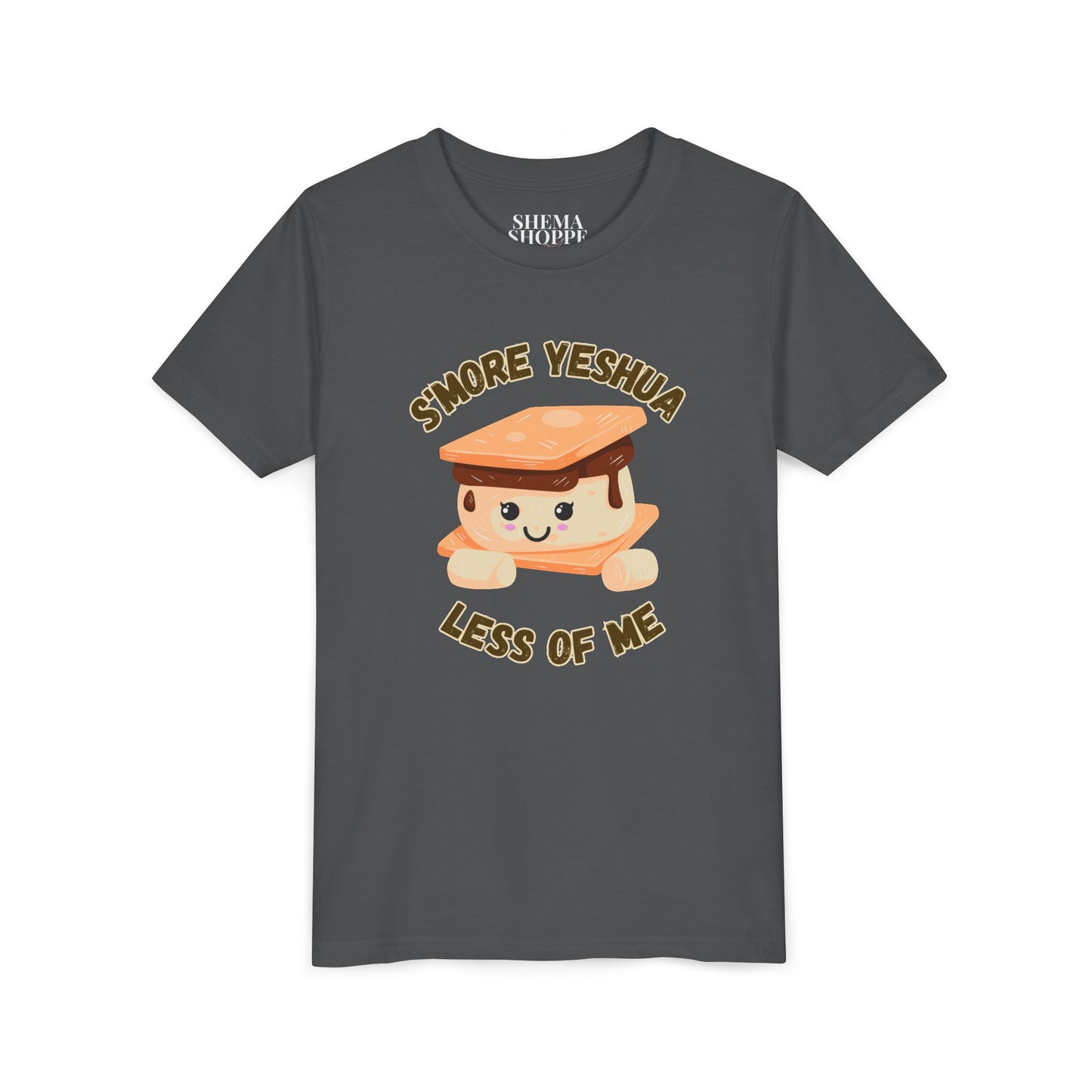Youth T-Shirt - More Yeshua, Less of Me Shirt Cute S'mores for Sukkot