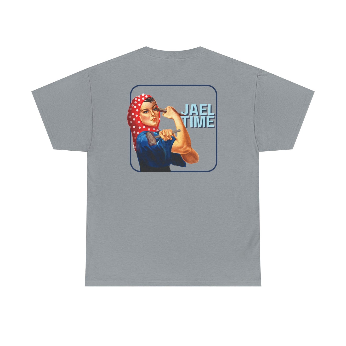 'Jael Time' Humorous Bible Story T-Shirt with Tent Peg and Hammer Design Cotton Tee
