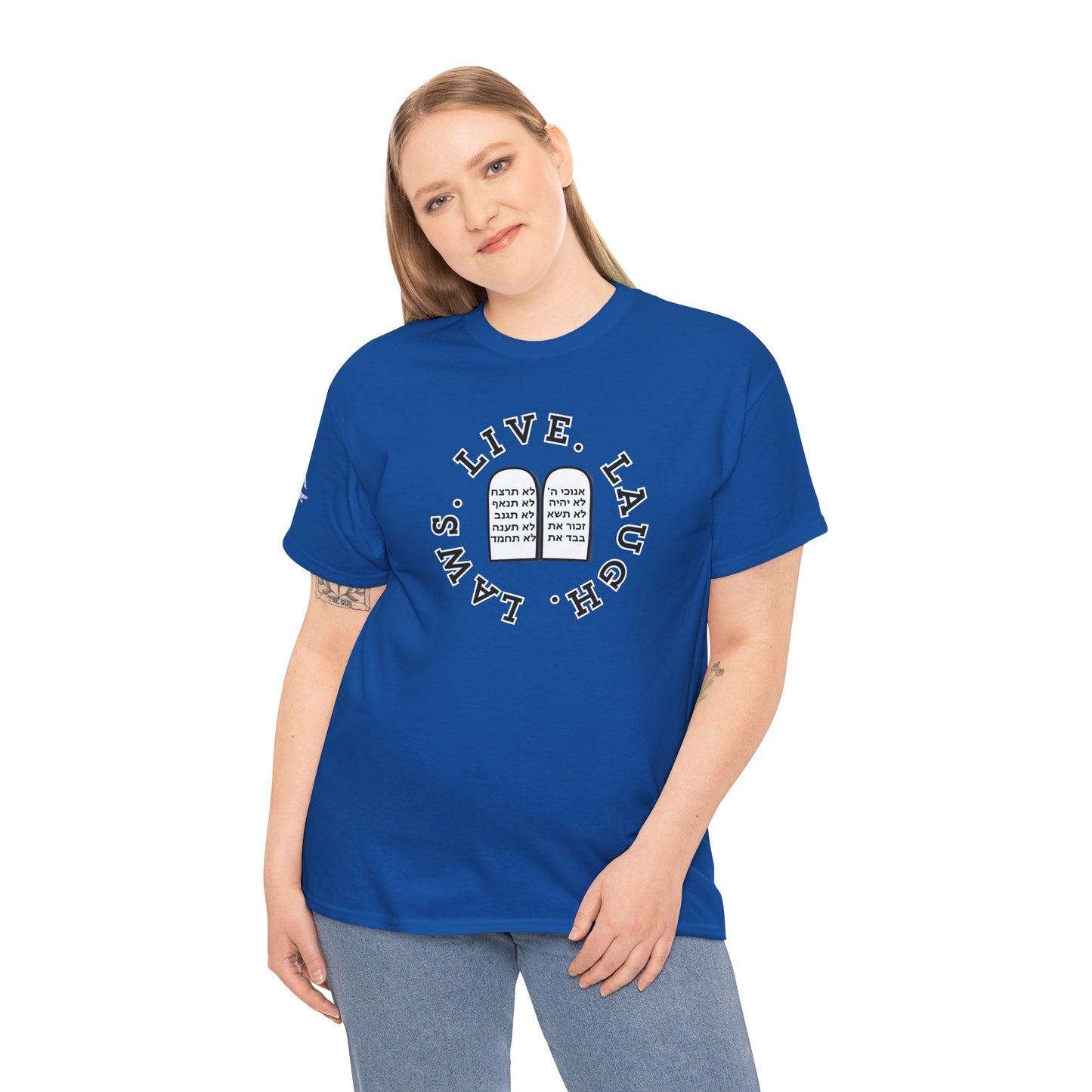 Live Laugh Laws T‑Shirt — Legal Humor Tee with Open Book Graphic