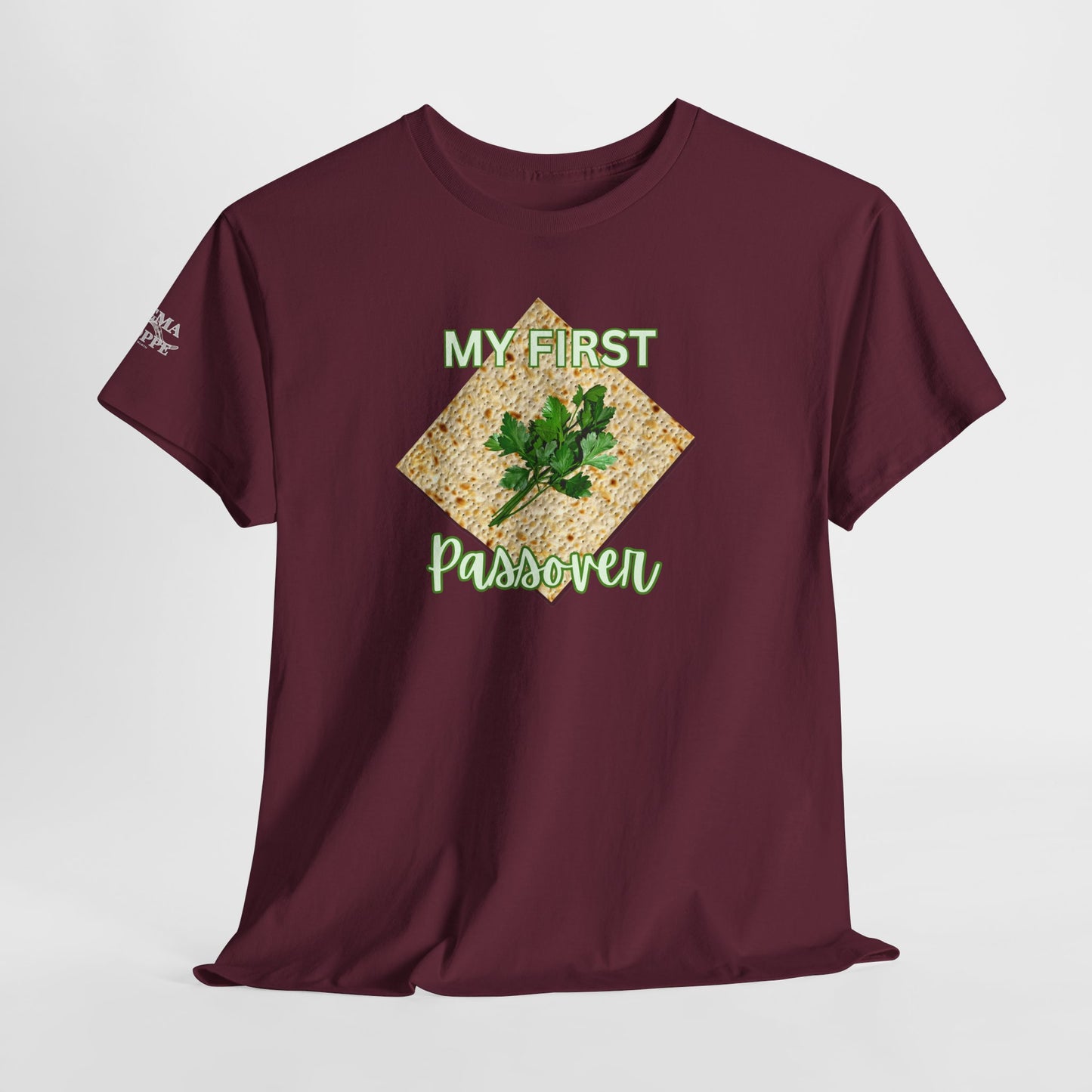 Adults My First Passover T‑Shirt — Seder Matzo & Parsley Pesach Tee