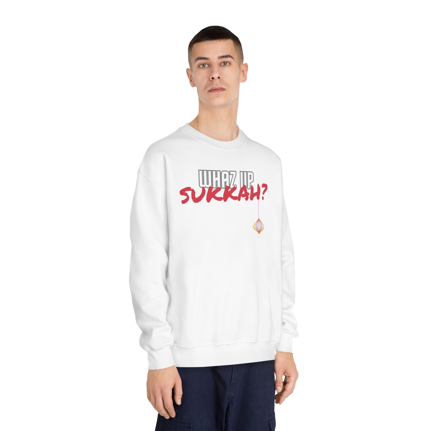 Funny Sukkot Sweater Unisex Sweatshirt "What Up Sukkah"