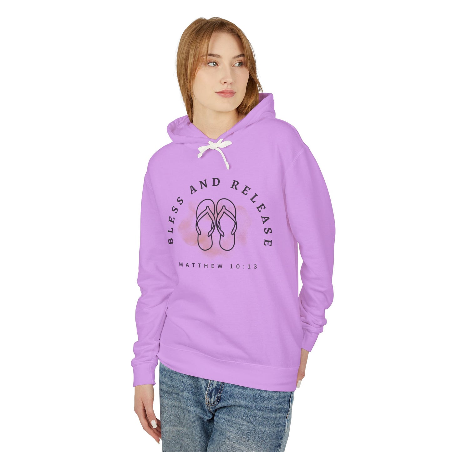 Bless and Release Unisex Lightweight 100% Cotton Hooded Sweatshirt