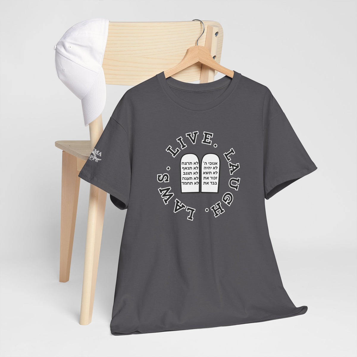 Live Laugh Laws T‑Shirt — Legal Humor Tee with Open Book Graphic