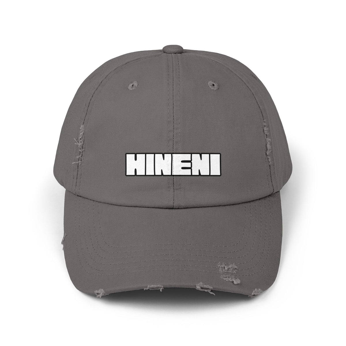 Hineni (Hebrew for "here I am")  Distressed Cap with 'Hineni' | Casual Streetwear Hat, Daily Accessory, Gift for Him/Her, Trendy Cap