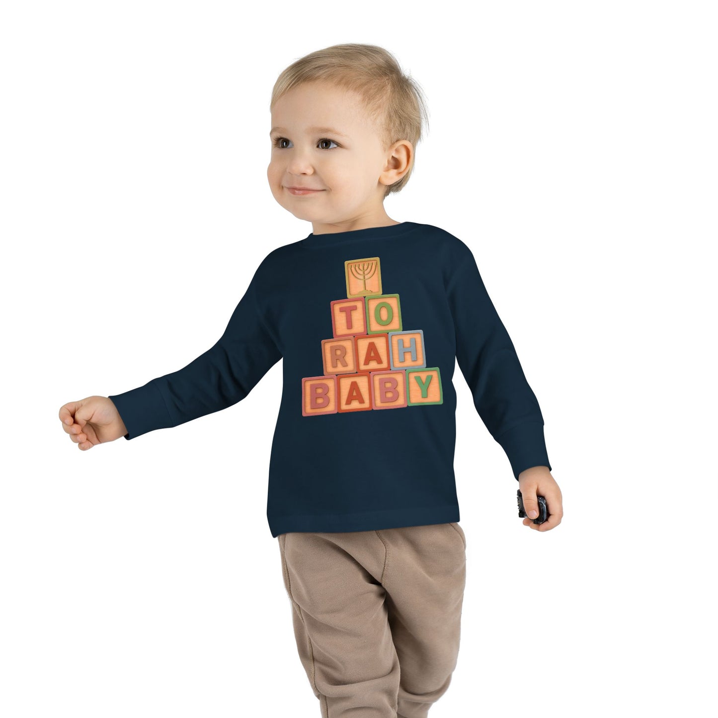 Torah Baby Menorah Blocks- Toddler Long Sleeve Tee
