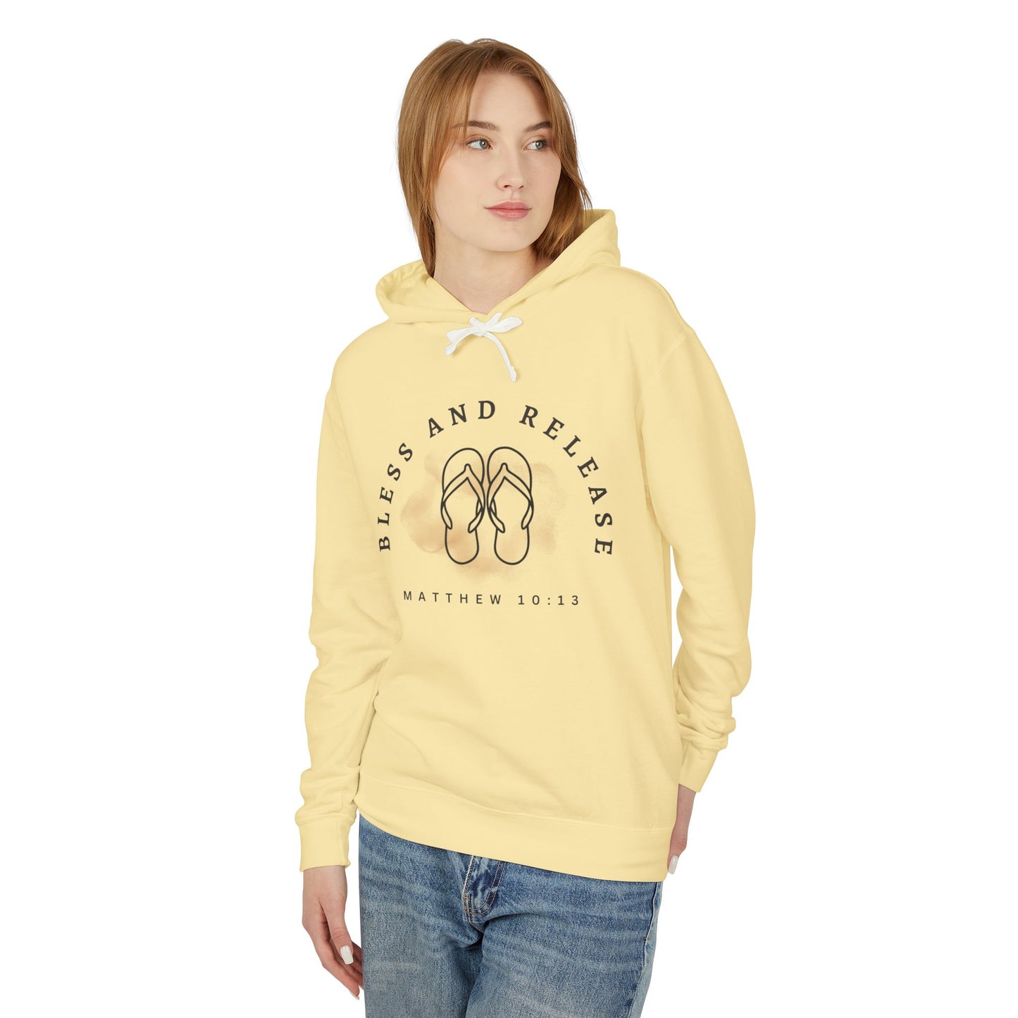 Bless and Release Unisex Lightweight 100% Cotton Hooded Sweatshirt