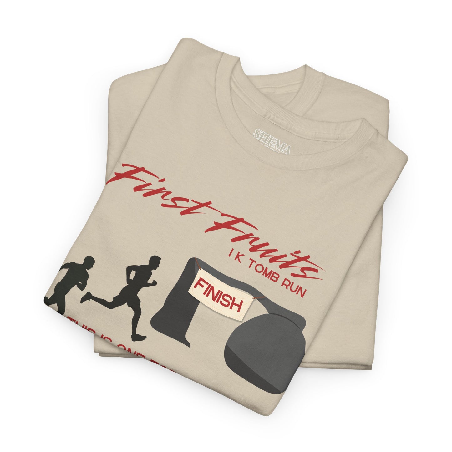 First Fruits 1k Tomb Run Unisex Tee - Funny Biblical Design