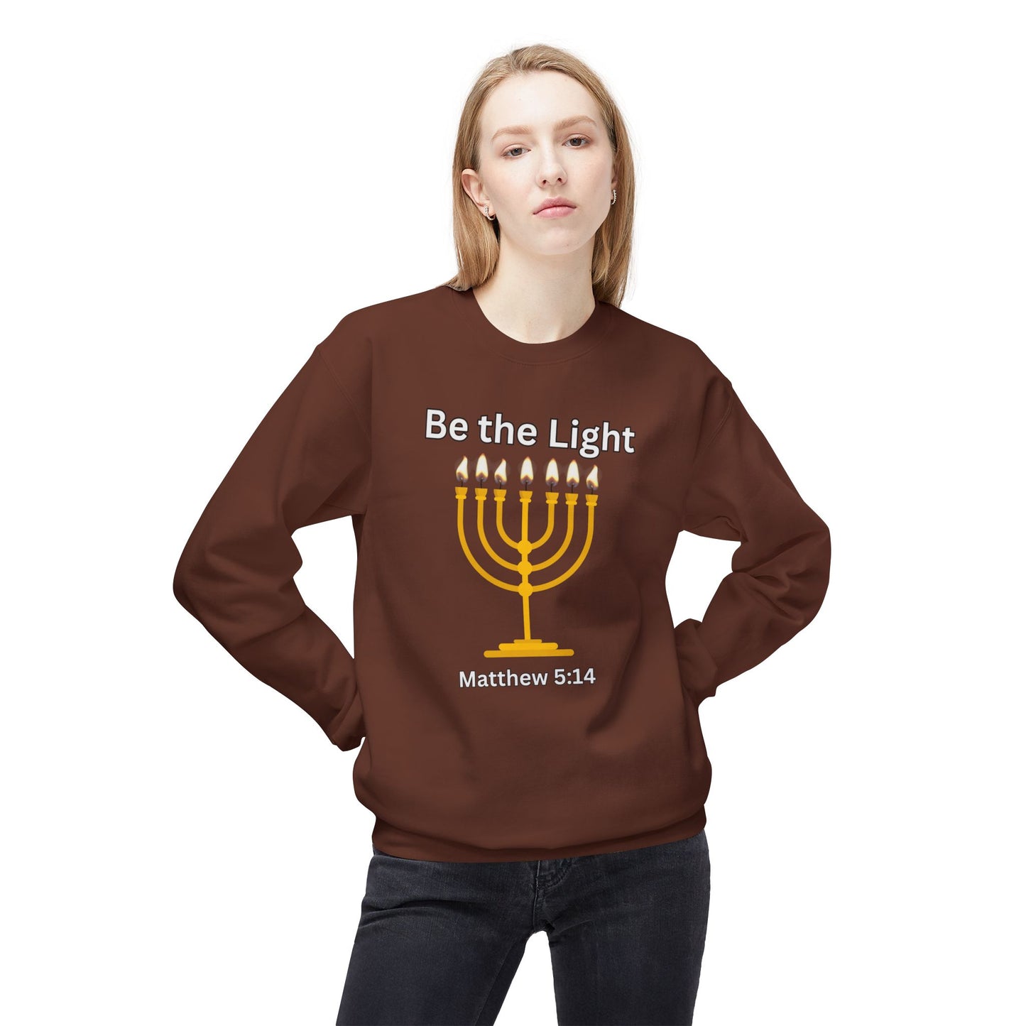 Be The Light Unisex Midweight Softstyle Fleece Crewneck Sweatshirt