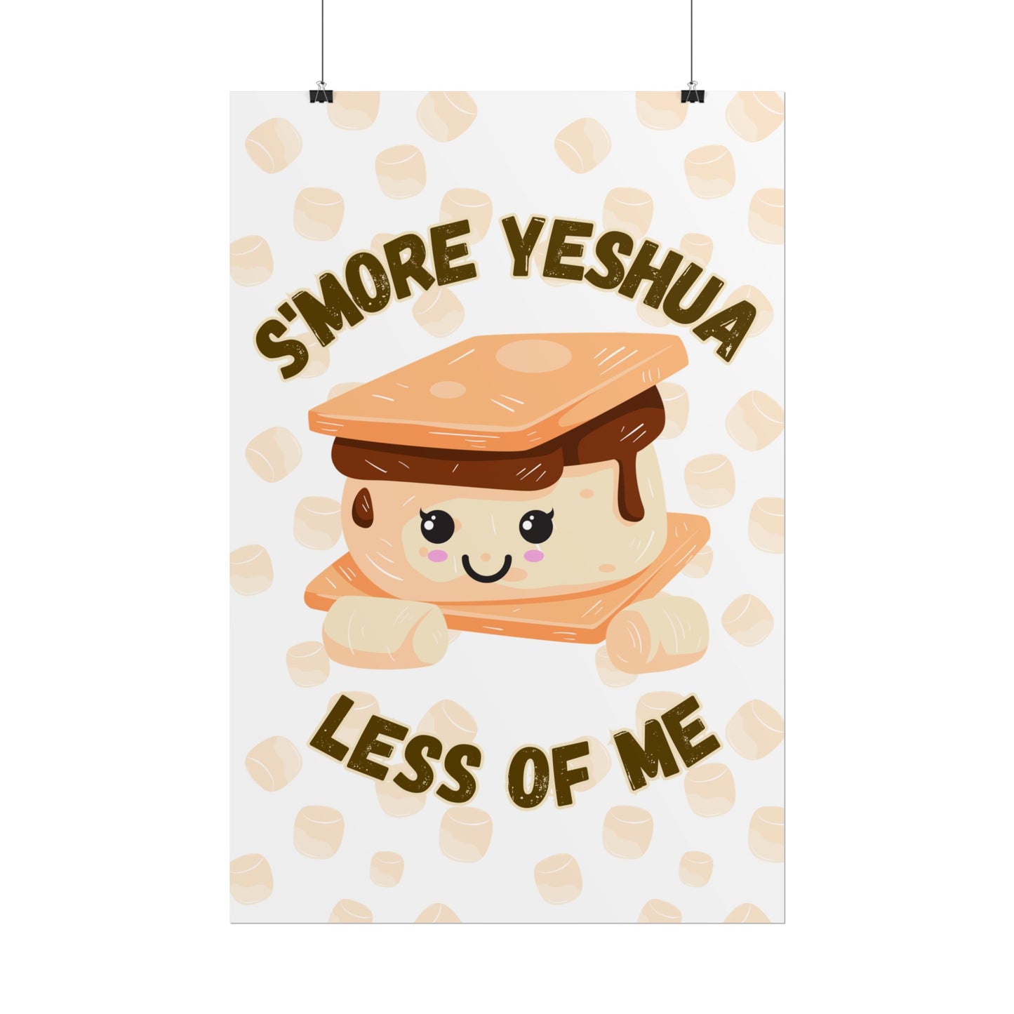 Cute S'more Yeshua Rolled Poster, Whimsical Wall Art, Sweet Kitchen Decor, Playful Gift Idea, Kids Room Wall Art