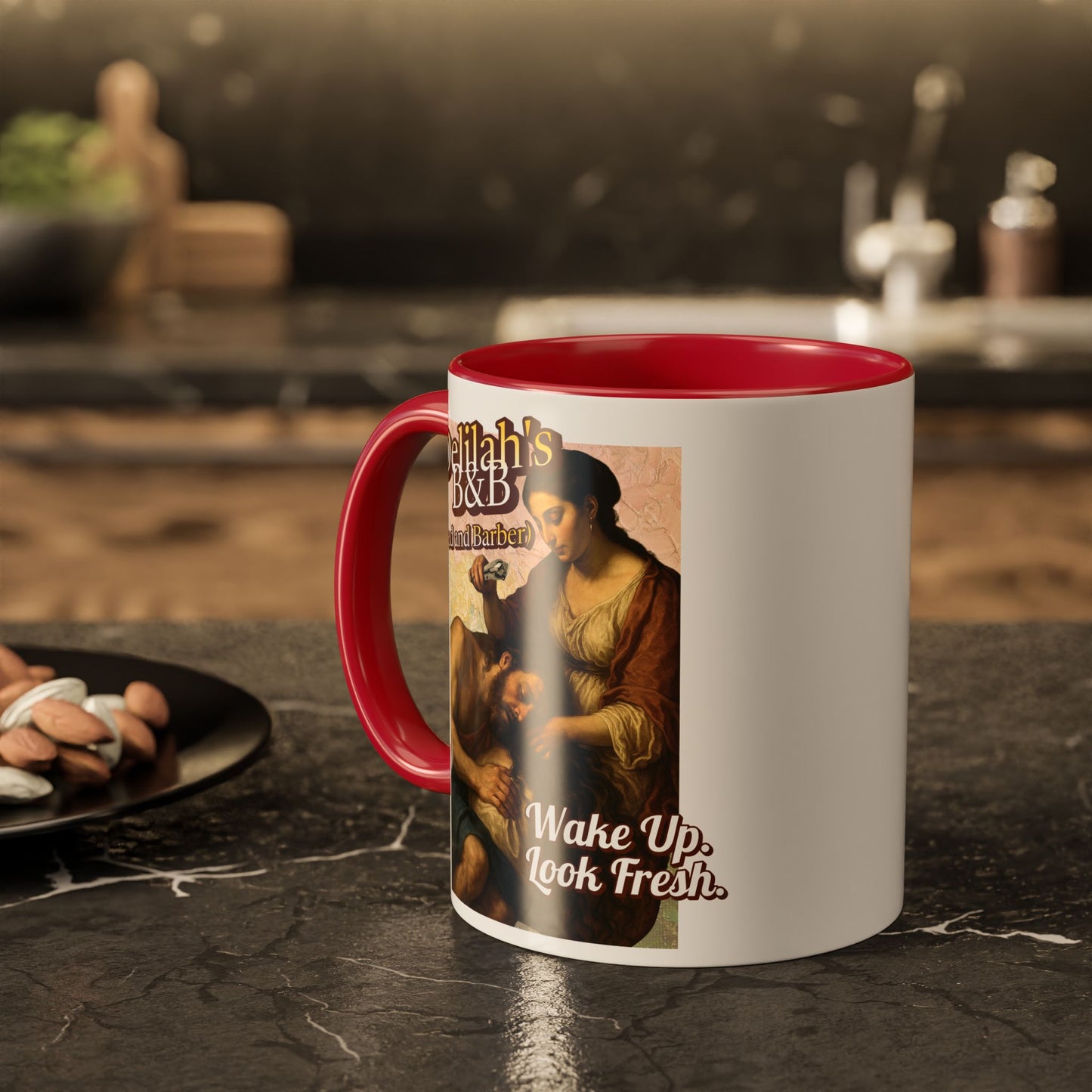 Funny Vintage Sampson Delilah's B&B Coffee Mug