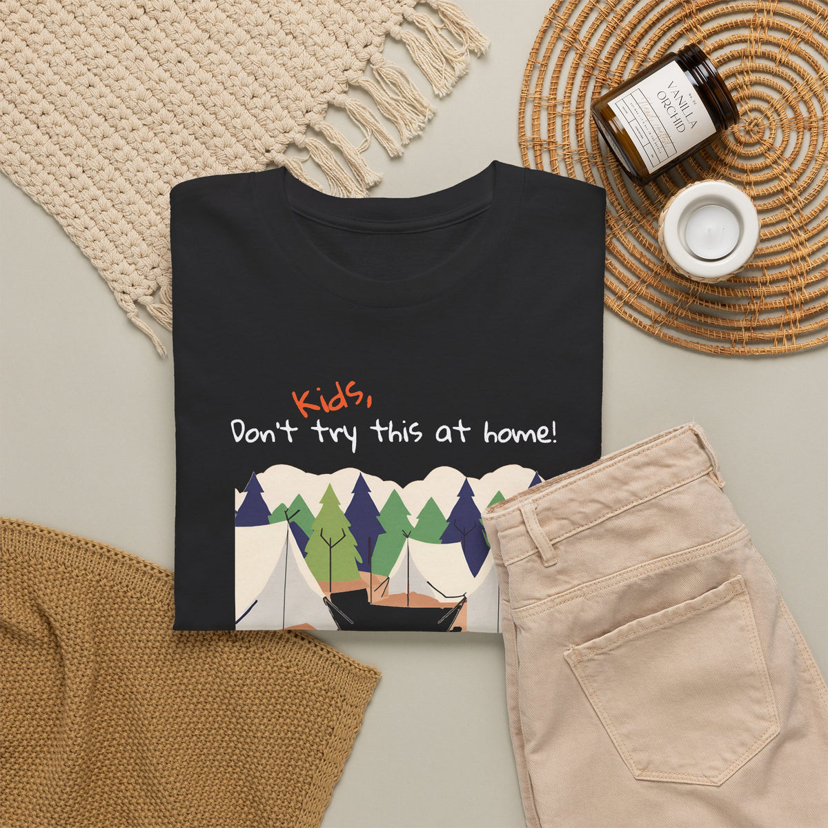 Kids, Don't Try This At Home Sukkot Shirt (dark colors)