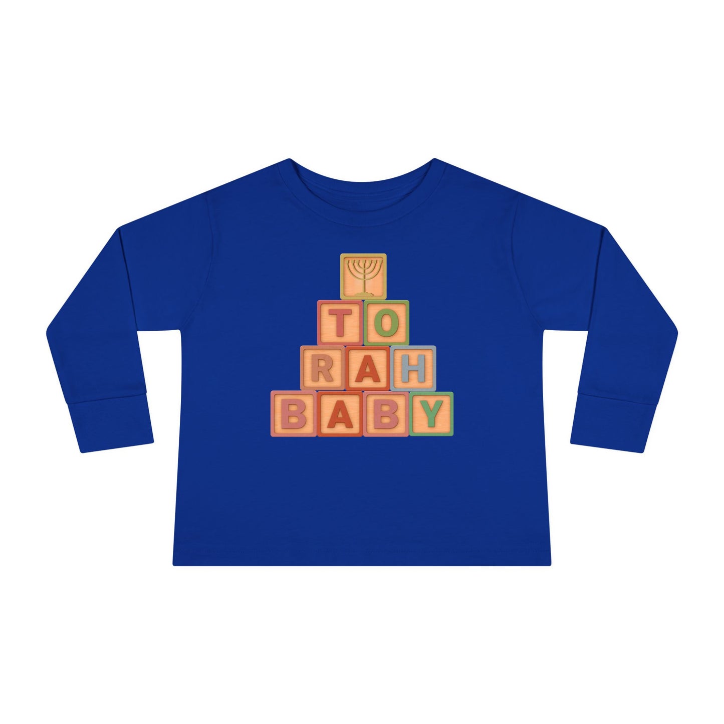 Torah Baby Menorah Blocks- Toddler Long Sleeve Tee
