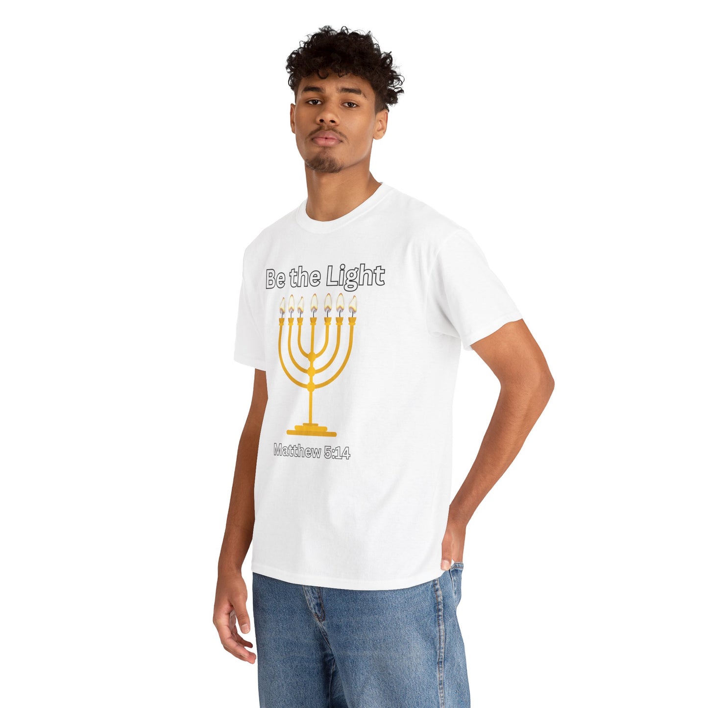 Be the Light Menorah: Unisex Heavy Cotton Tee Matthew 5:14