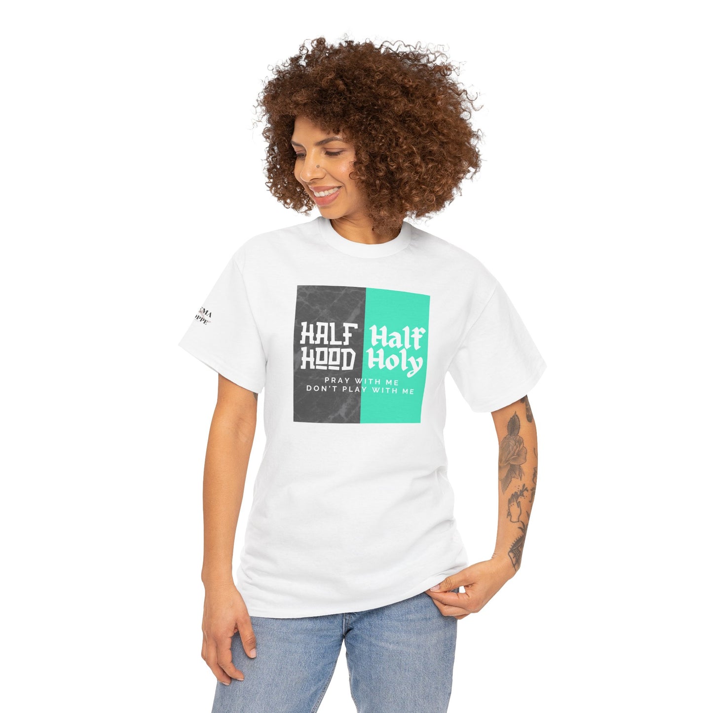 Half Hood/Half Holy Unisex Heavy Cotton Tee