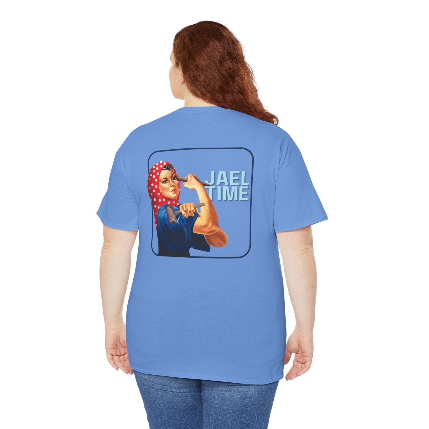 'Jael Time' Humorous Bible Story T-Shirt with Tent Peg and Hammer Design Cotton Tee