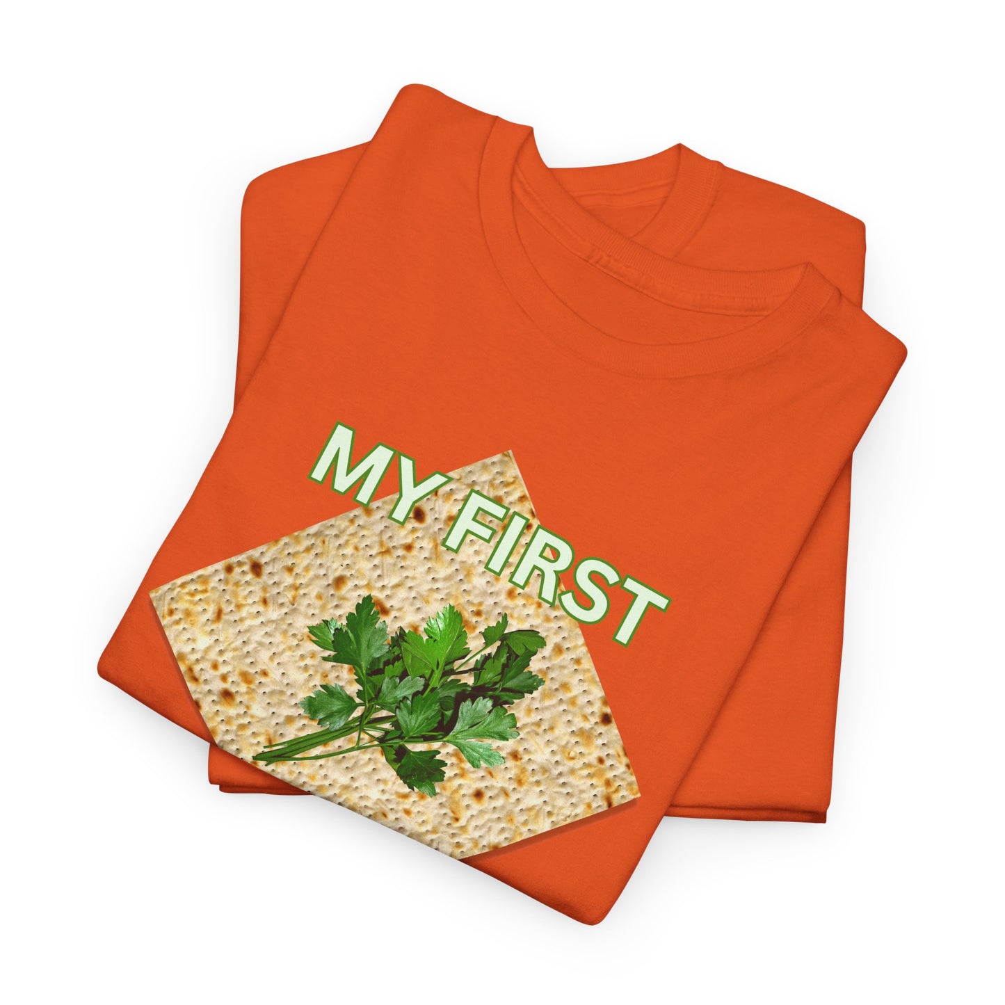 Adults My First Passover T‑Shirt — Seder Matzo & Parsley Pesach Tee