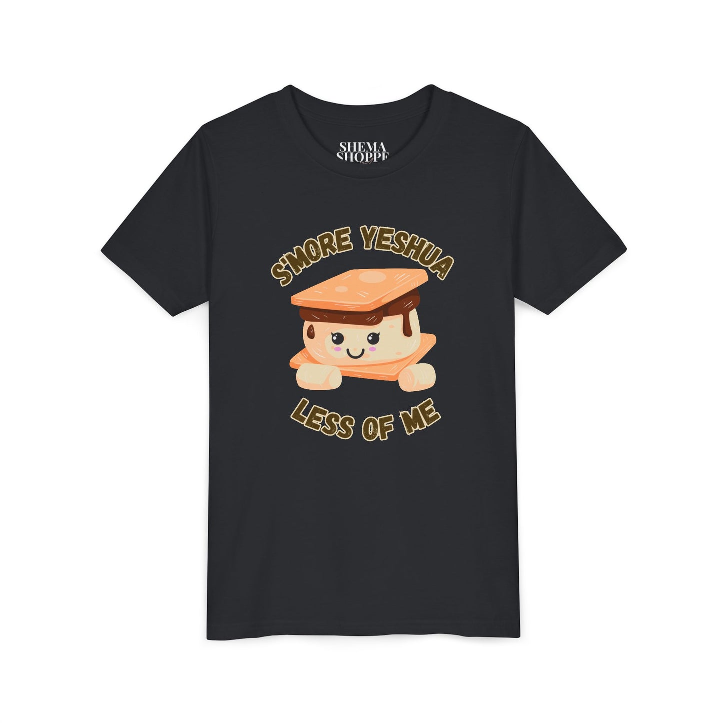 Youth T-Shirt - More Yeshua, Less of Me Shirt Cute S'mores for Sukkot