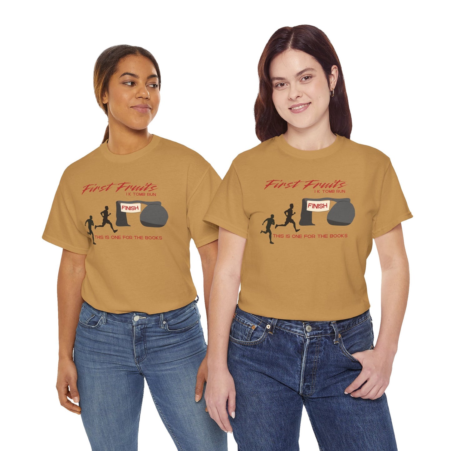 First Fruits 1k Tomb Run Unisex Tee - Funny Biblical Design