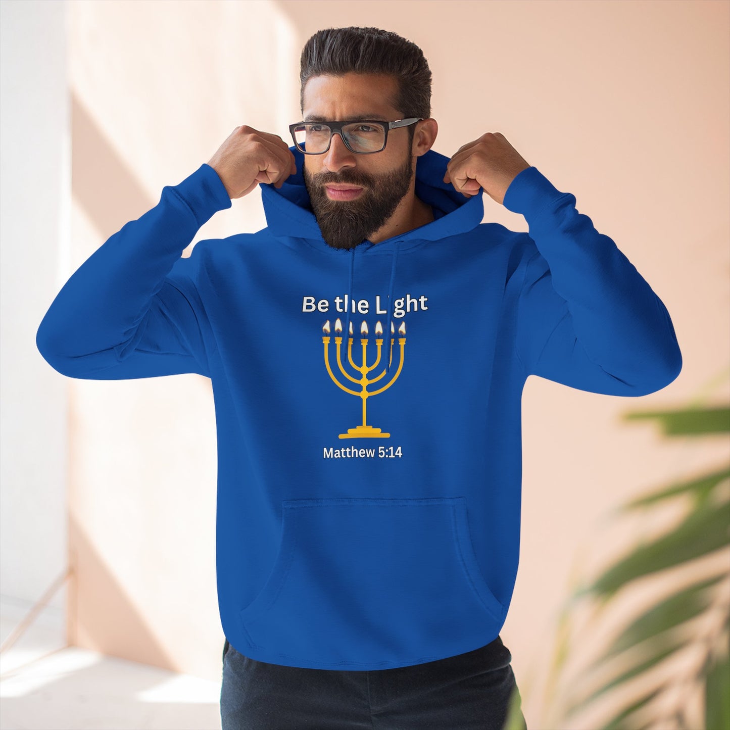 Be The Light Menorah Three-Panel Fleece Hoodie