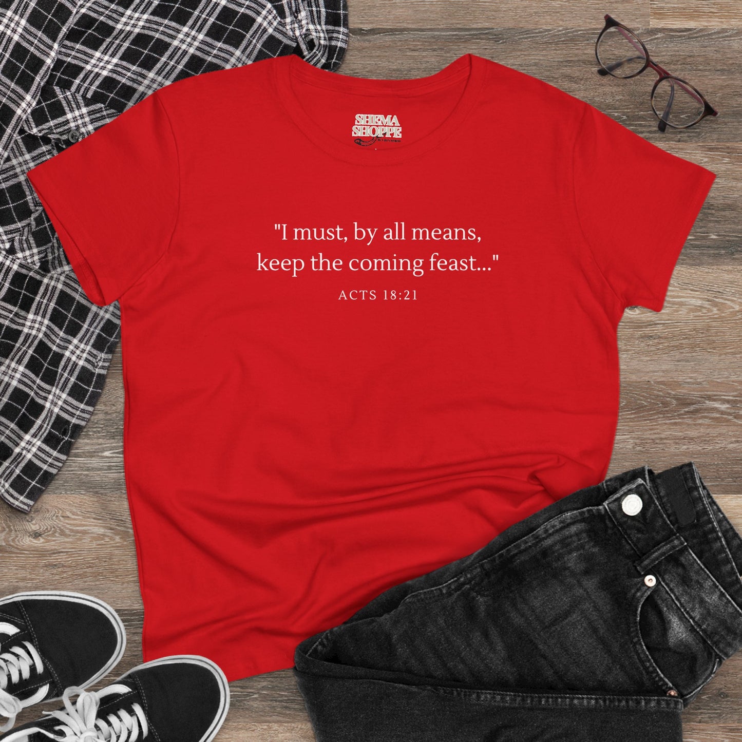 Acts Keep The Feast Women's Midweight Cotton Tee