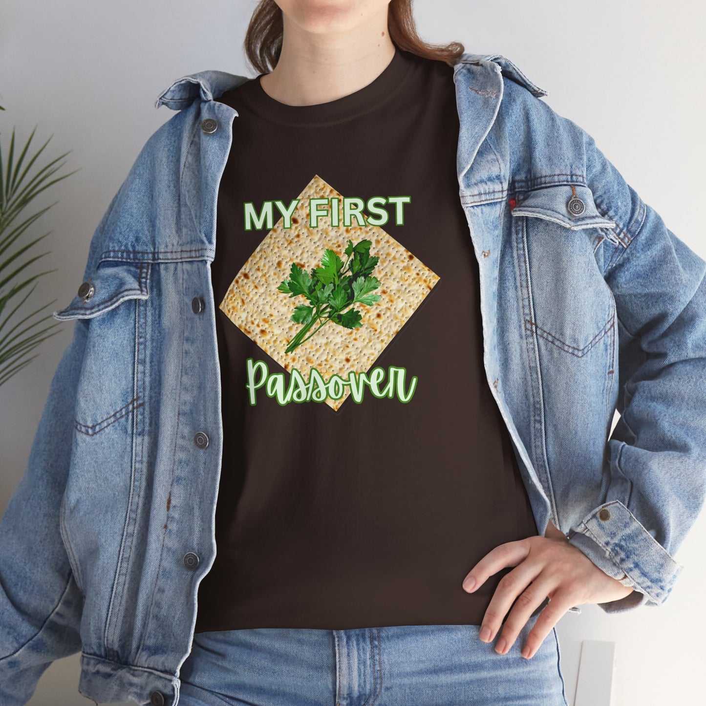 Adults My First Passover T‑Shirt — Seder Matzo & Parsley Pesach Tee