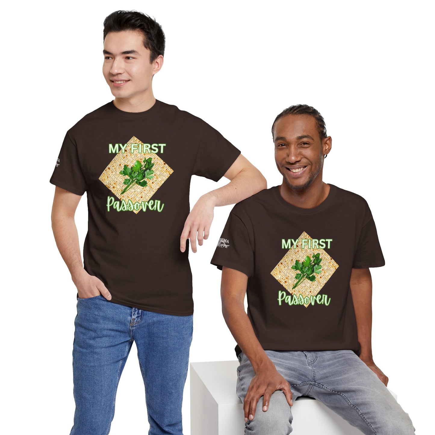 Adults My First Passover T‑Shirt — Seder Matzo & Parsley Pesach Tee
