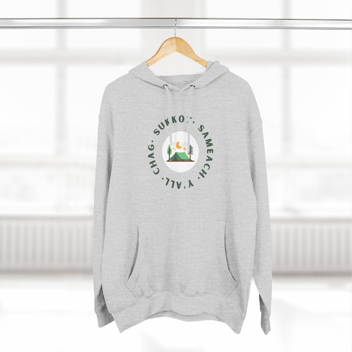 Chag Sukkot Three-Panel Fleece Hoodie