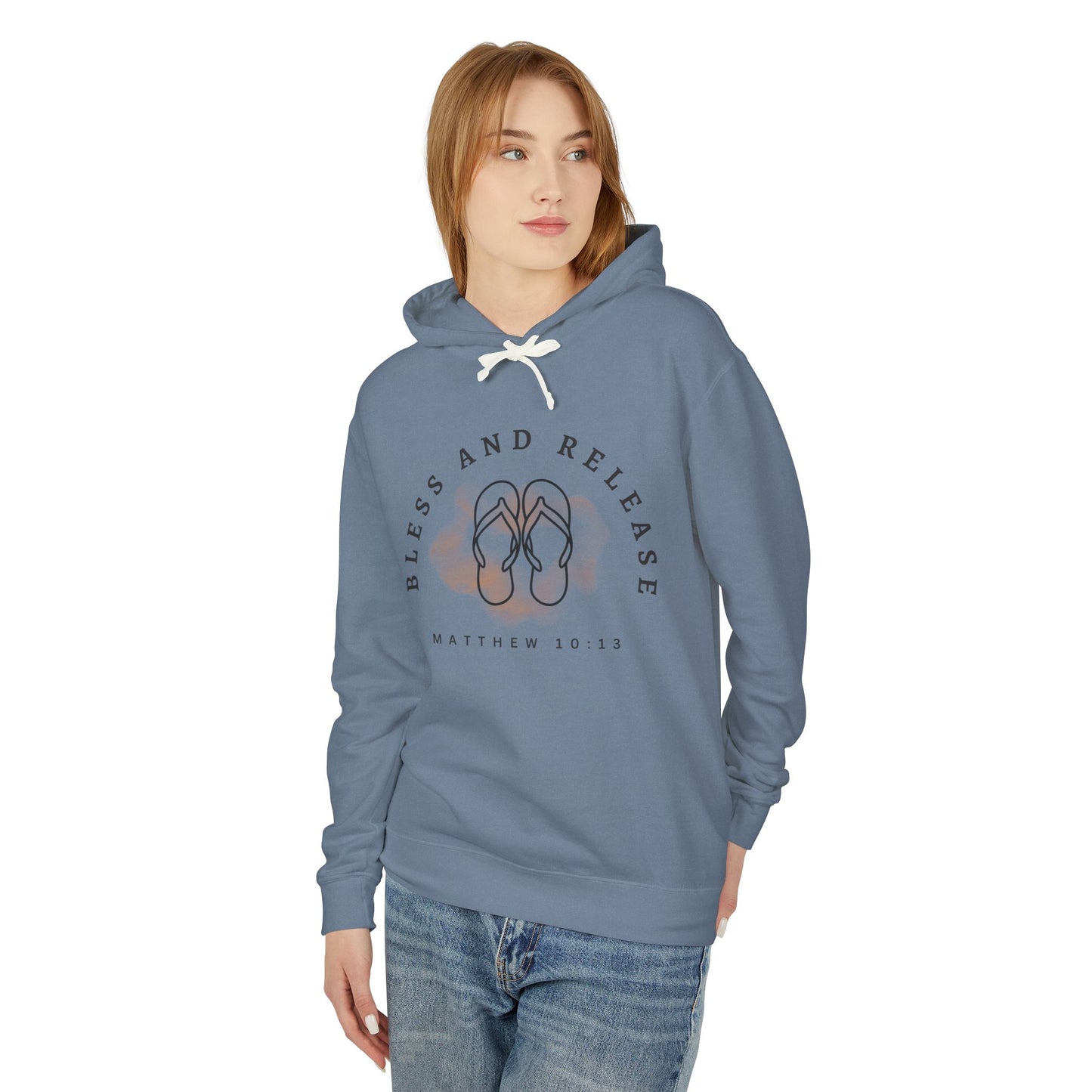 Bless and Release Unisex Lightweight 100% Cotton Hooded Sweatshirt