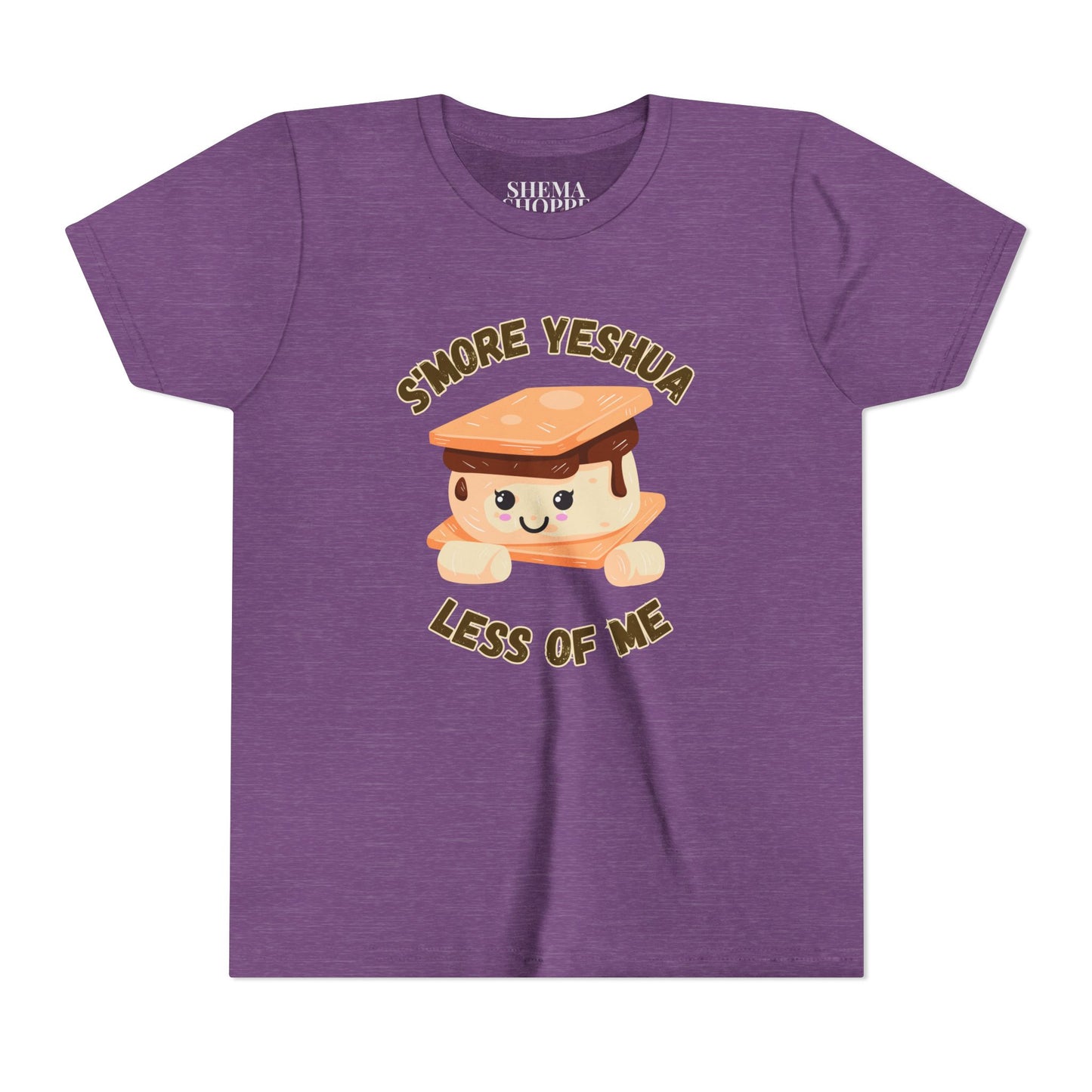 Youth T-Shirt - More Yeshua, Less of Me Shirt Cute S'mores for Sukkot