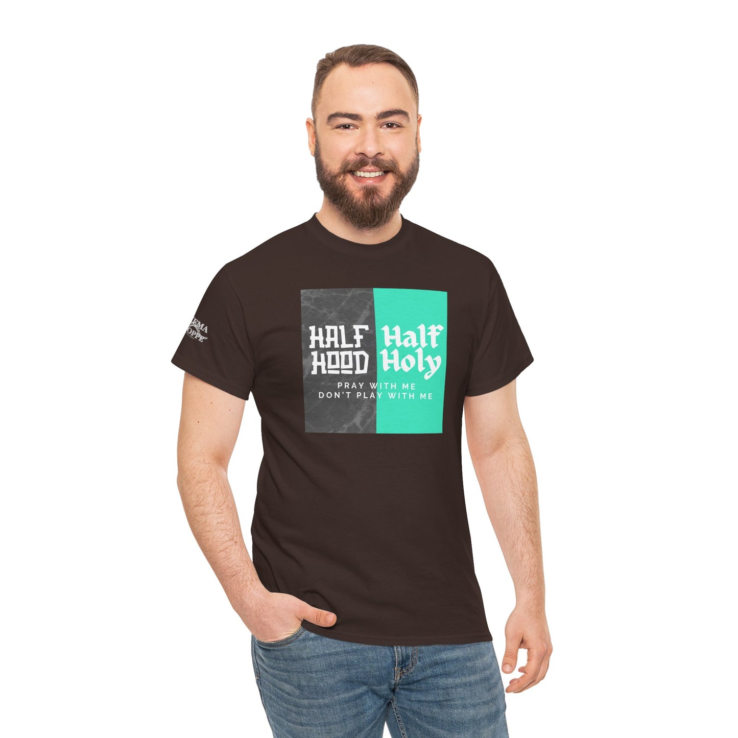 Half Hood/Half Holy Unisex Heavy Cotton Tee