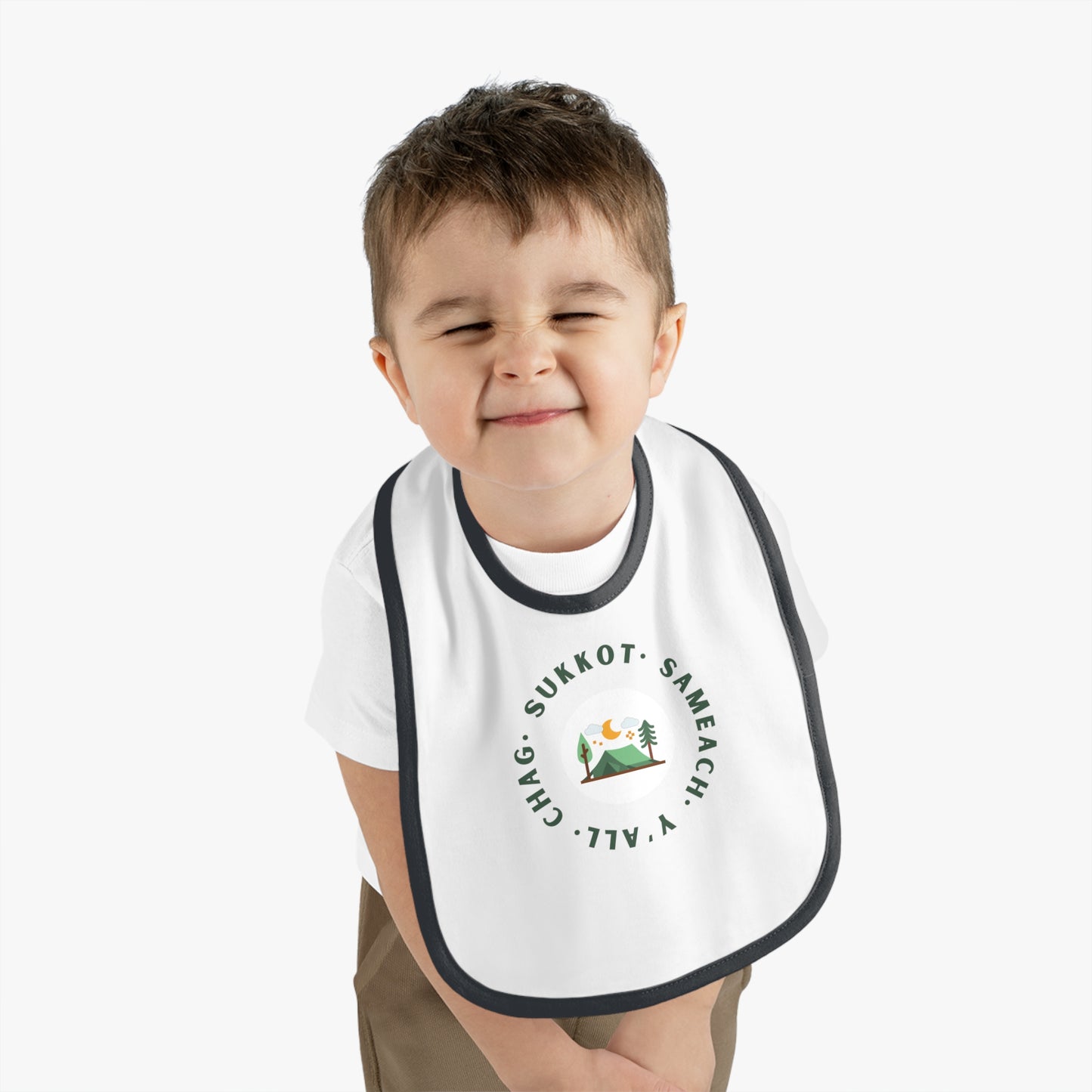 Chag Sukkot Y'all Baby Contrast Trim Jersey Bib