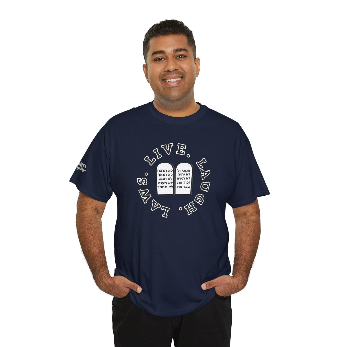 Live Laugh Laws T‑Shirt — Legal Humor Tee with Open Book Graphic