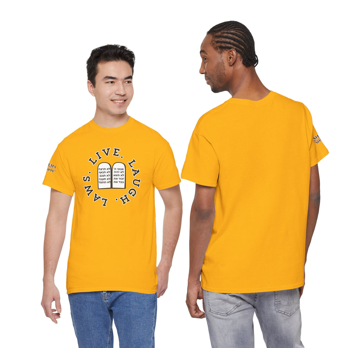Live Laugh Laws T‑Shirt — Legal Humor Tee with Open Book Graphic