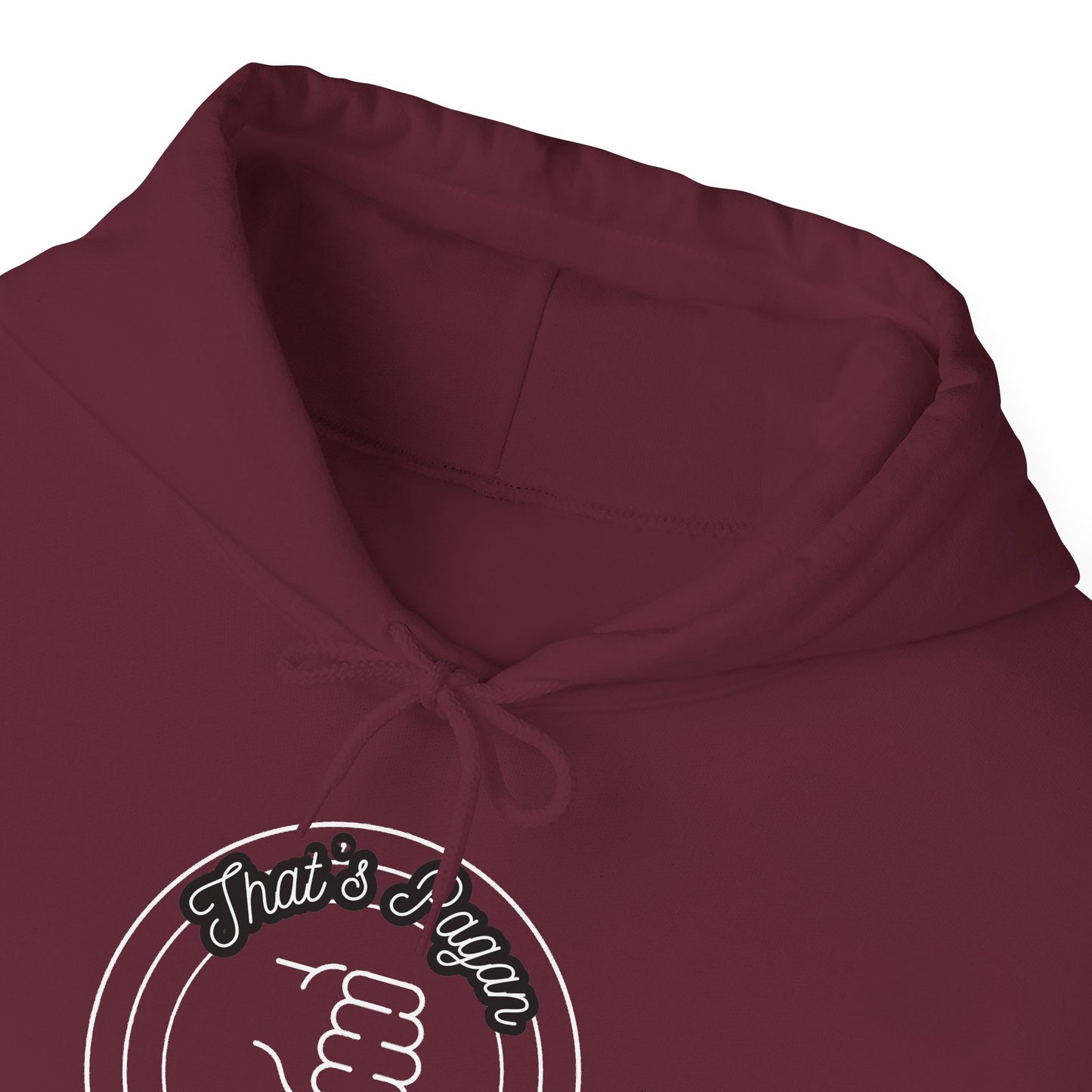 Thar's Pagan Thumbs Down Circle Hoodie — Retro Grunge Anti-Approval Graphic Sweatshirt