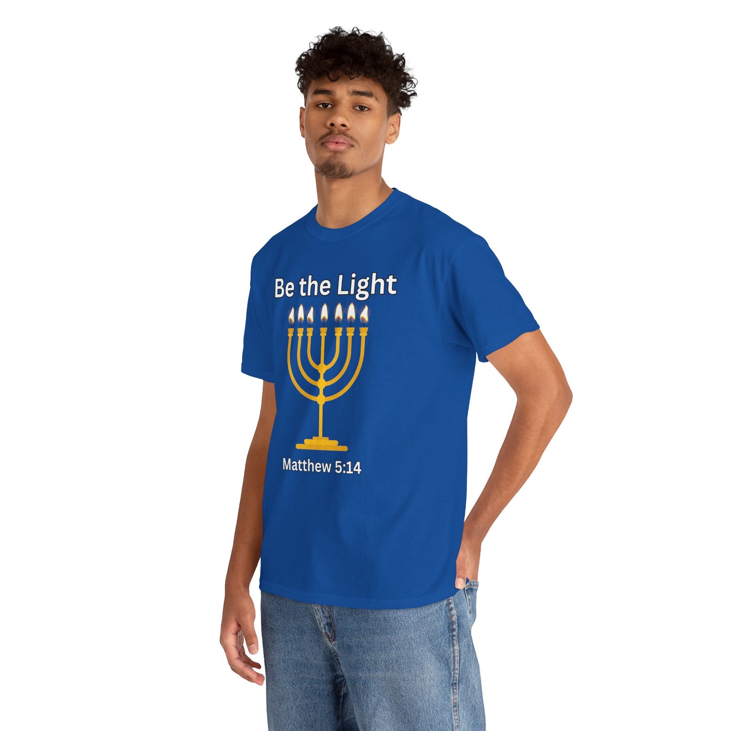 Be the Light Menorah: Unisex Heavy Cotton Tee Matthew 5:14