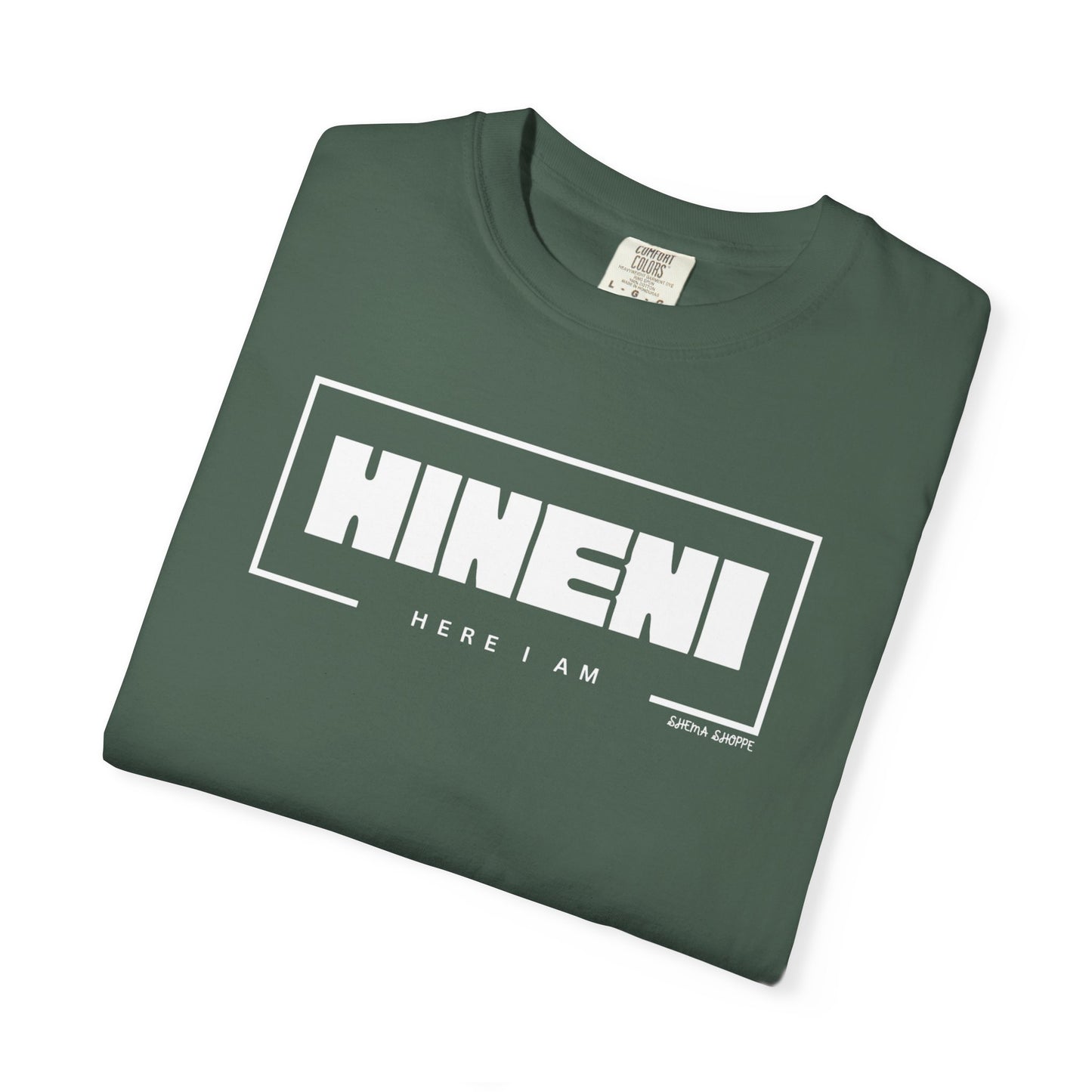 Hineni Hebrew Unisex T-Shirt - Here I am Comfort Color Cotton Shirt