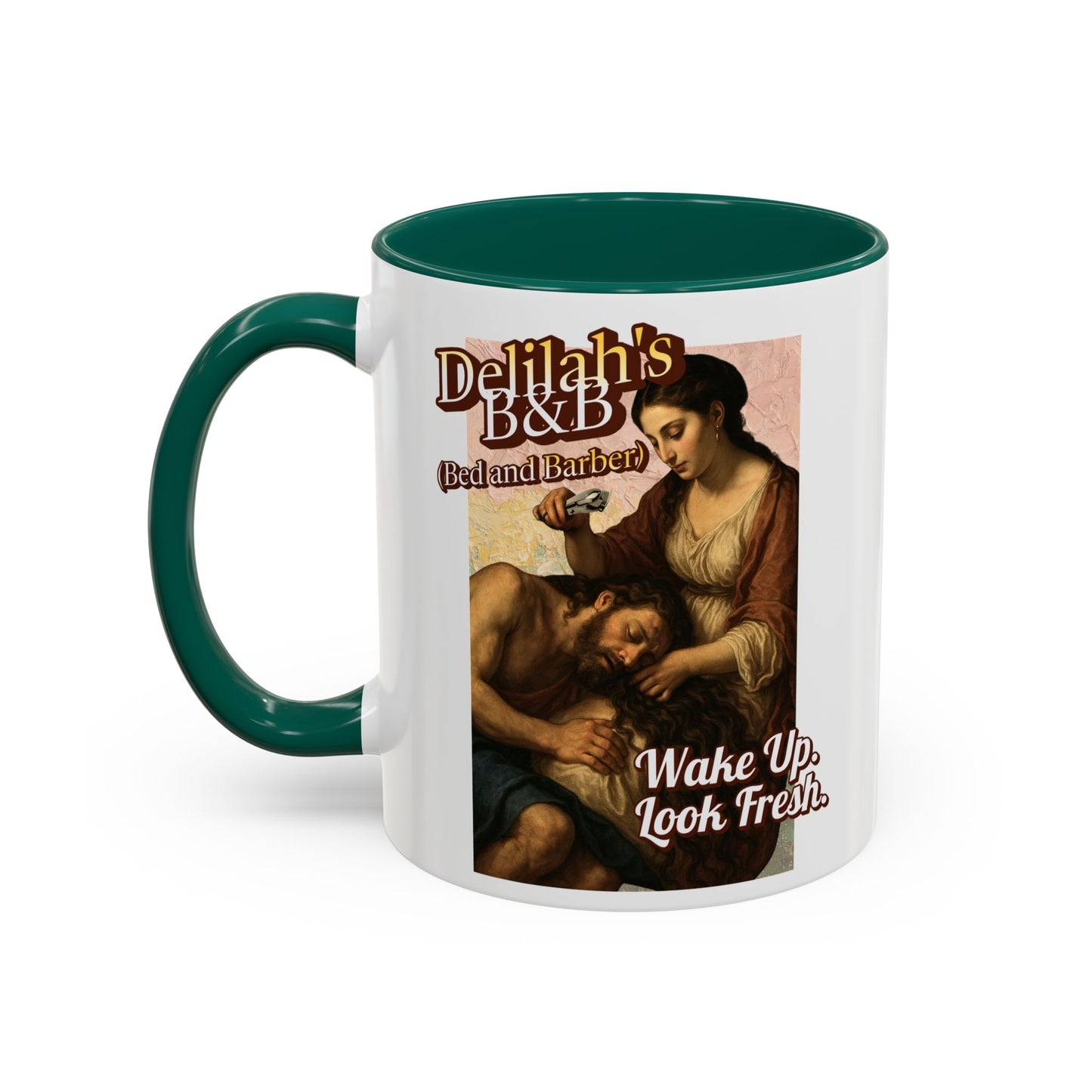 Funny Vintage Sampson Delilah's B&B Coffee Mug Bible Humor