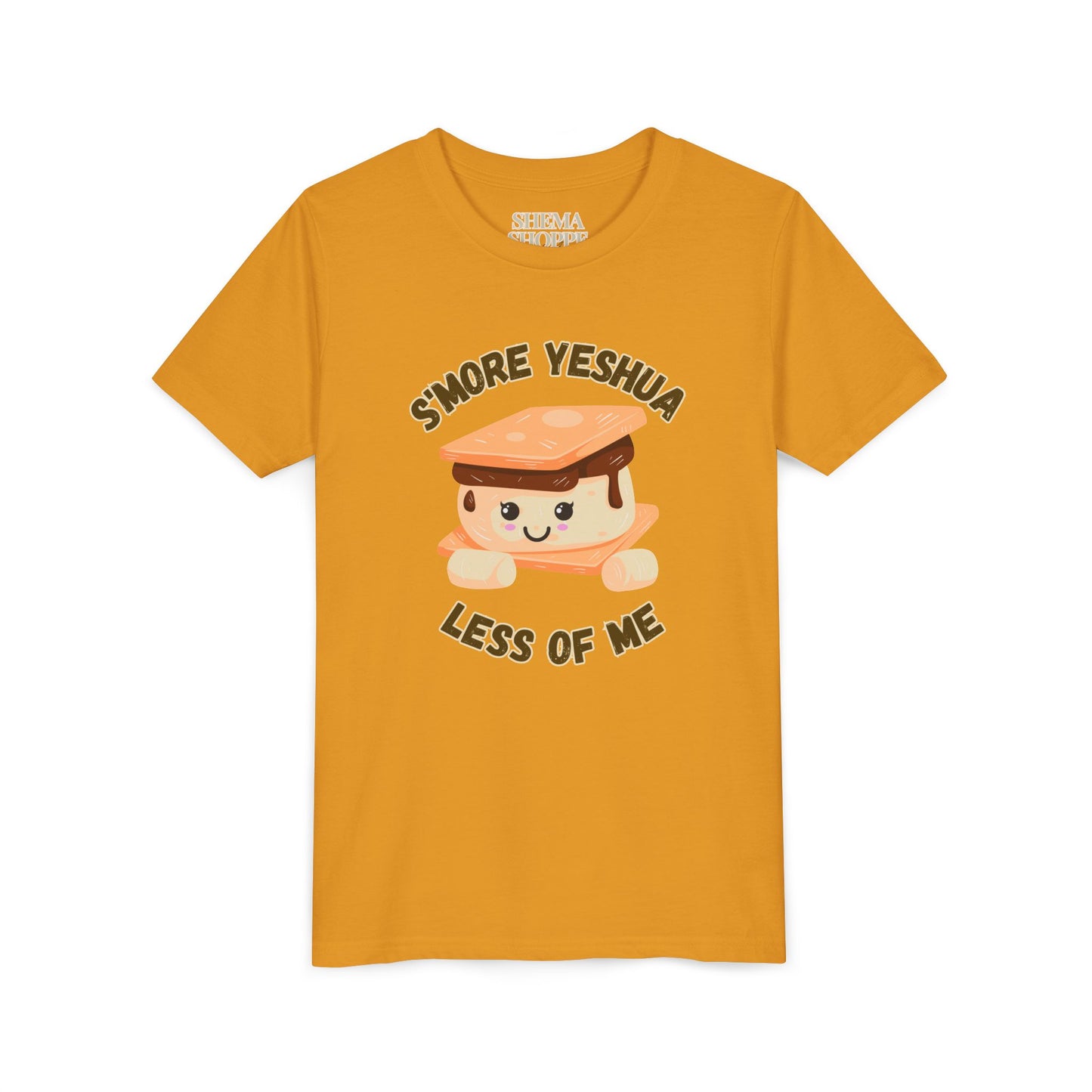Youth T-Shirt - More Yeshua, Less of Me Shirt Cute S'mores for Sukkot