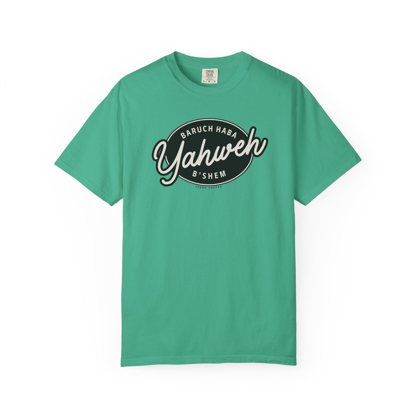 Cotton Tee Baruch Haba B'Shem Yahweh Unisex Garment-Dyed T-shirt