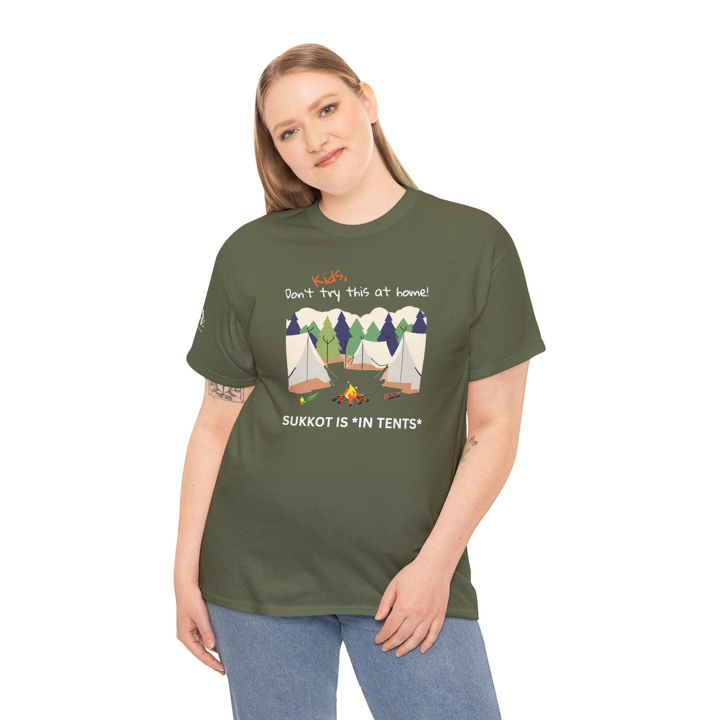 Kids, Don't Try This At Home Sukkot Shirt (dark colors)