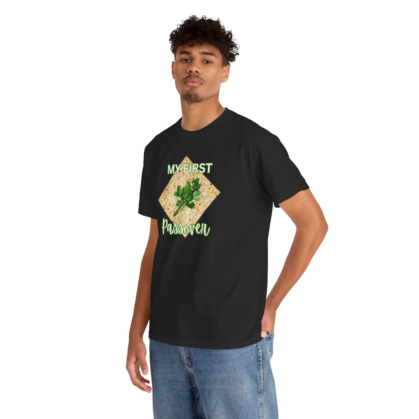 Adults My First Passover T‑Shirt — Seder Matzo & Parsley Pesach Tee