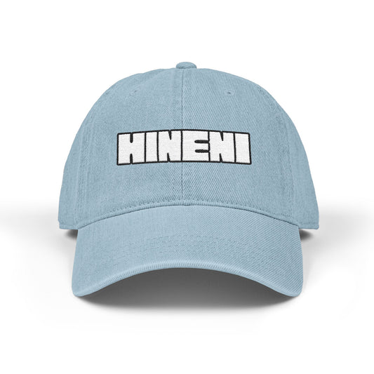 Hineni Here I Am YHWH - Bible Inspired Denim Cotton Embroidered Hat