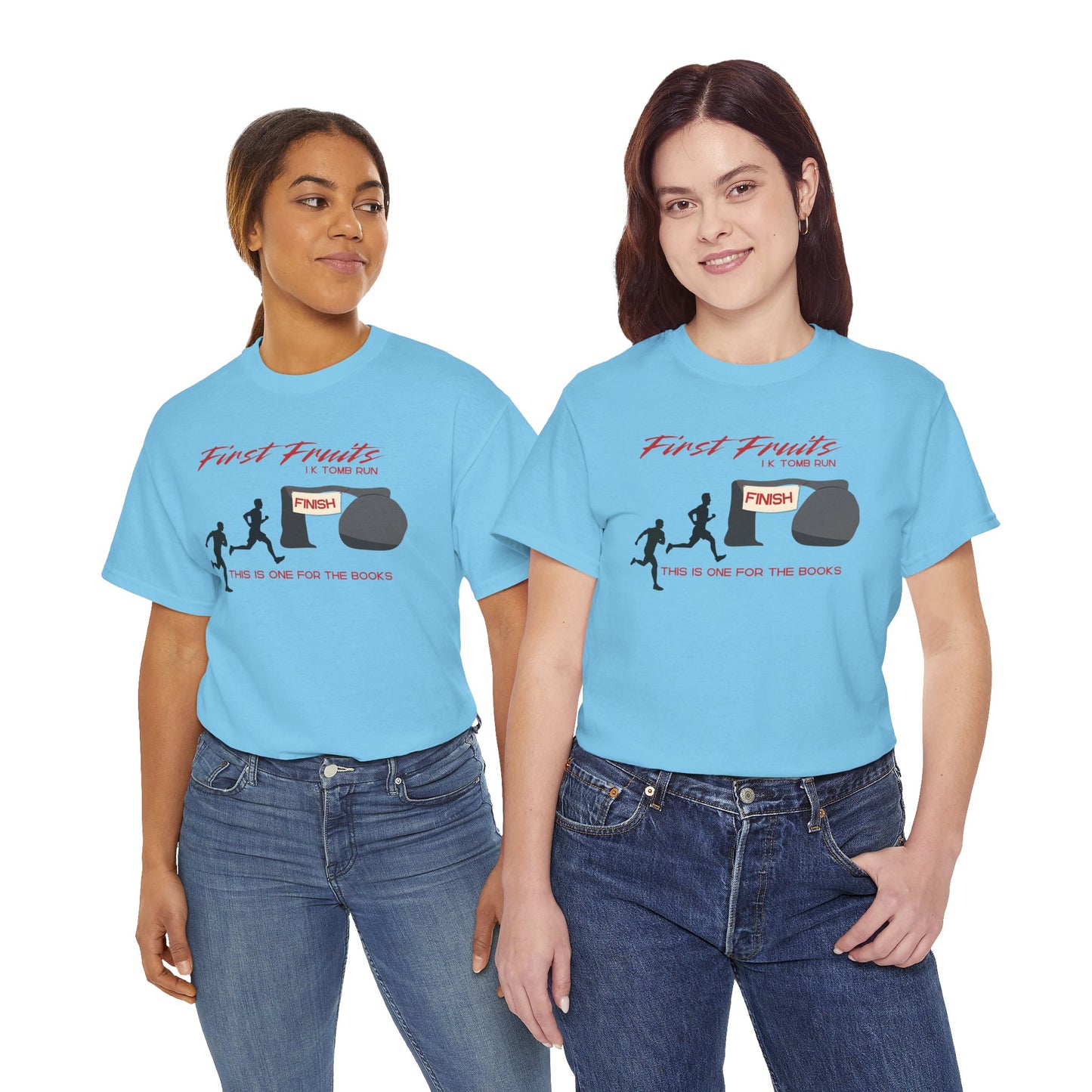 First Fruits 1k Tomb Run Unisex Tee - Funny Biblical Design