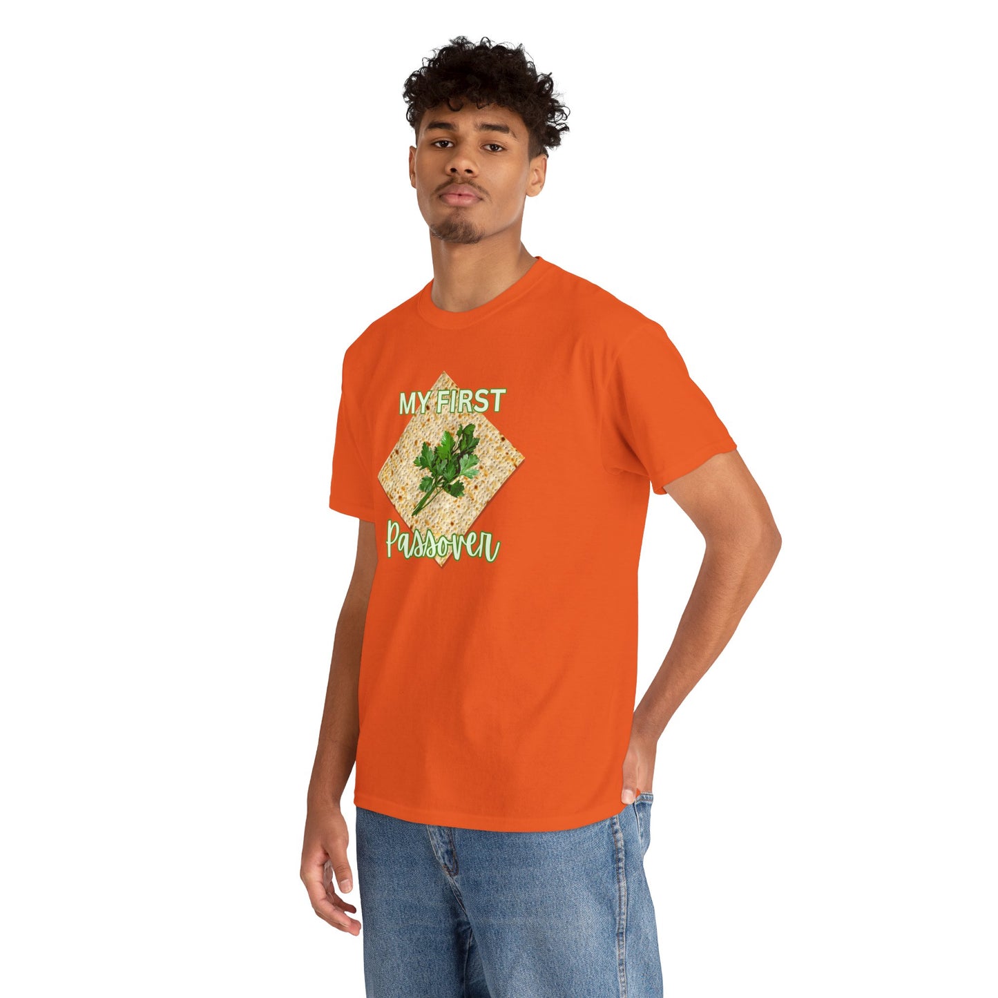 Adults My First Passover T‑Shirt — Seder Matzo & Parsley Pesach Tee